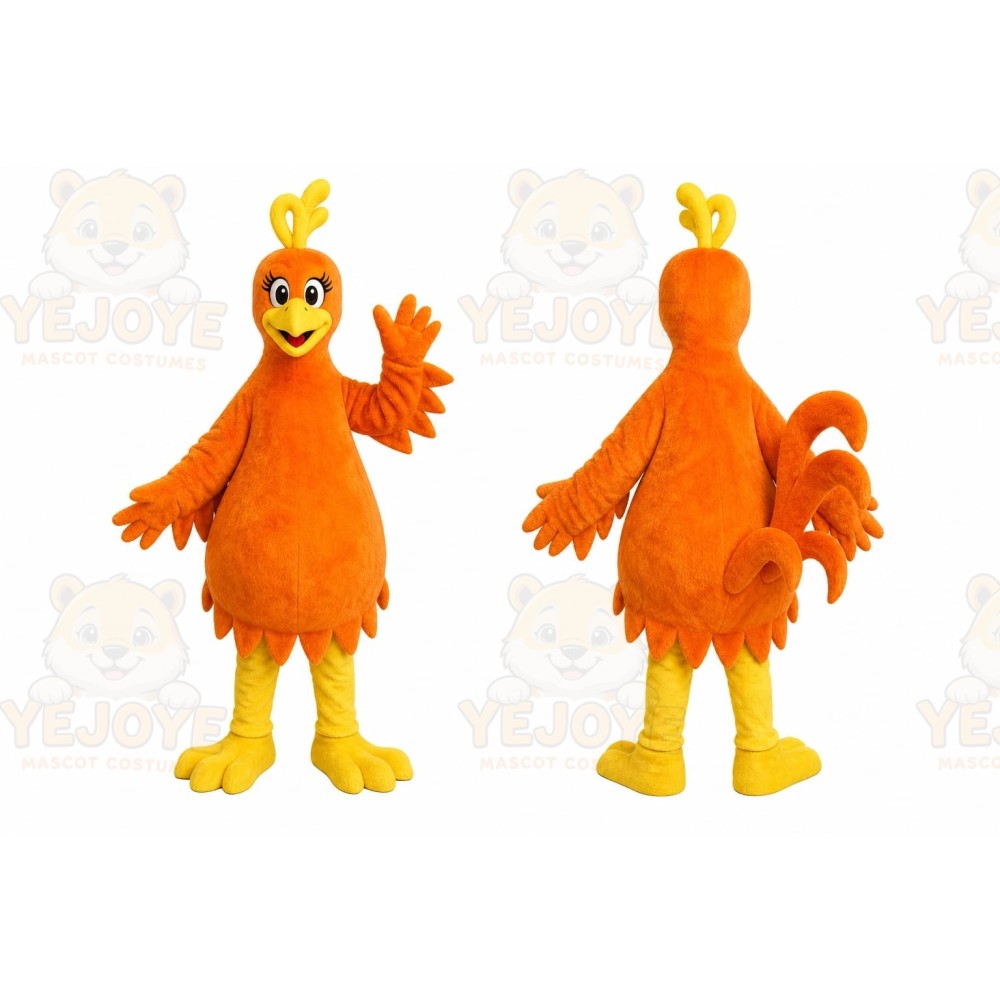 Orange Rooster Mascot Costume