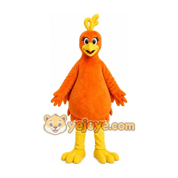 Orange Rooster Mascot Costume Orange Rooster Mascot Costume