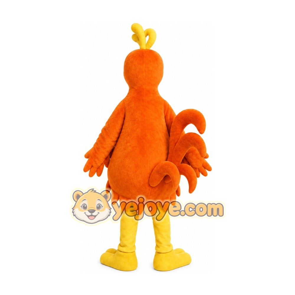 Orange Rooster Mascot Costume Orange Rooster Mascot Costume