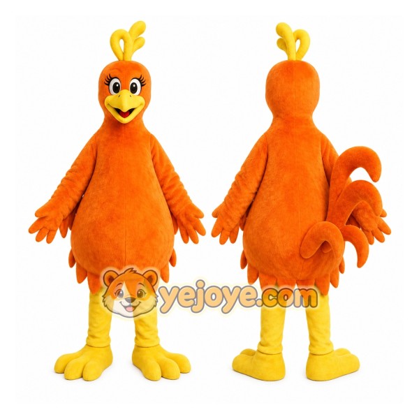 Orange Rooster Mascot Costume