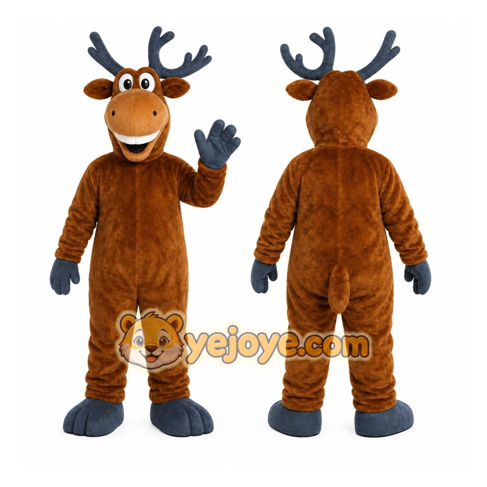 Brown Reindeer Mascot Costume Brown Reindeer Mascot Costume