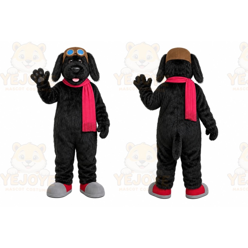 Black Puppy Scarf Mascot Costume