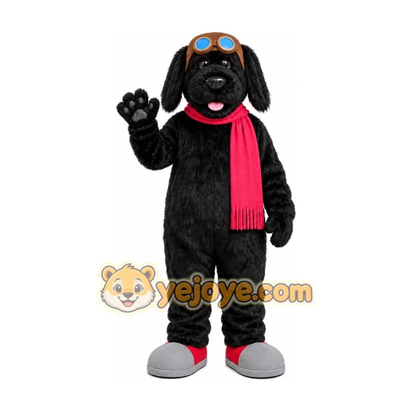 Black Puppy Scarf Mascot Costume