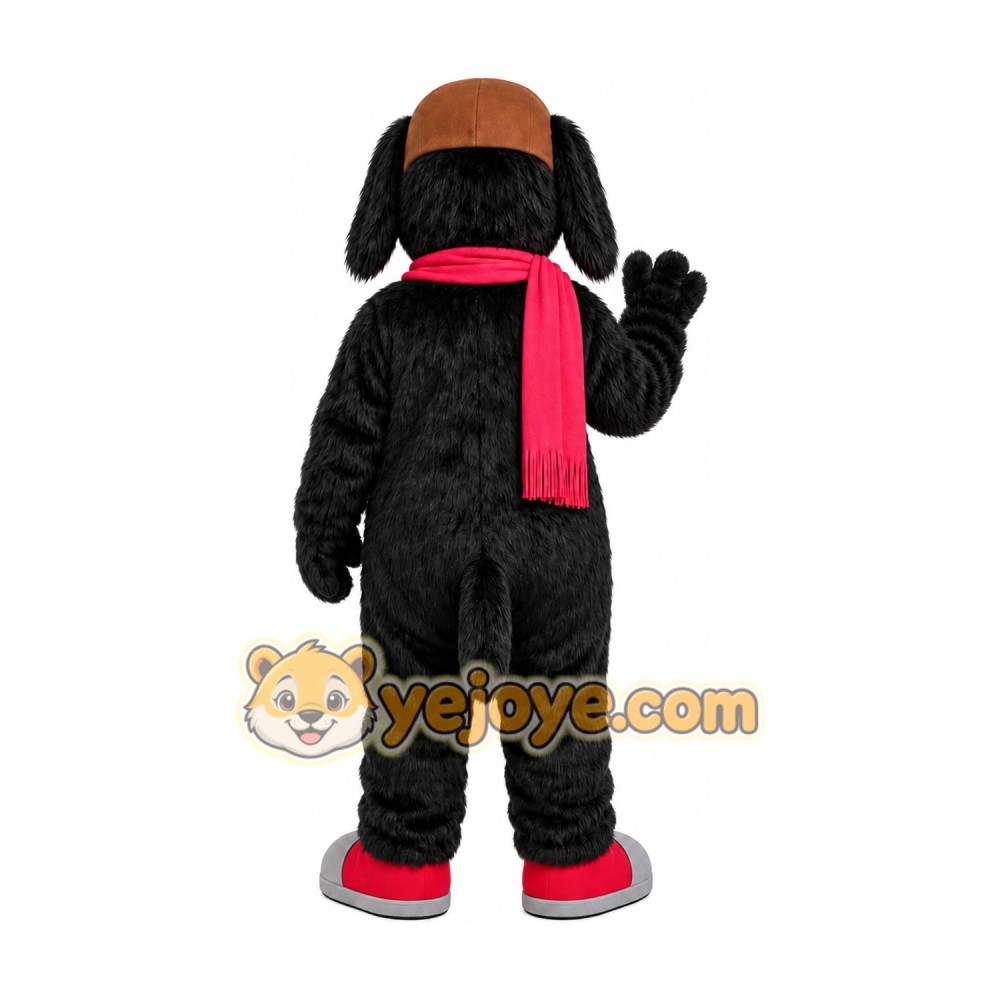 Black Puppy Scarf Mascot Costume Black Puppy Scarf Mascot Costume