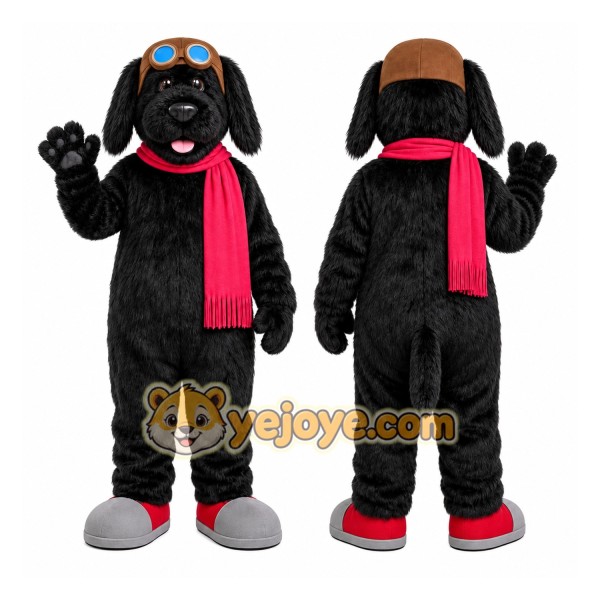 Black Puppy Scarf Mascot Costume