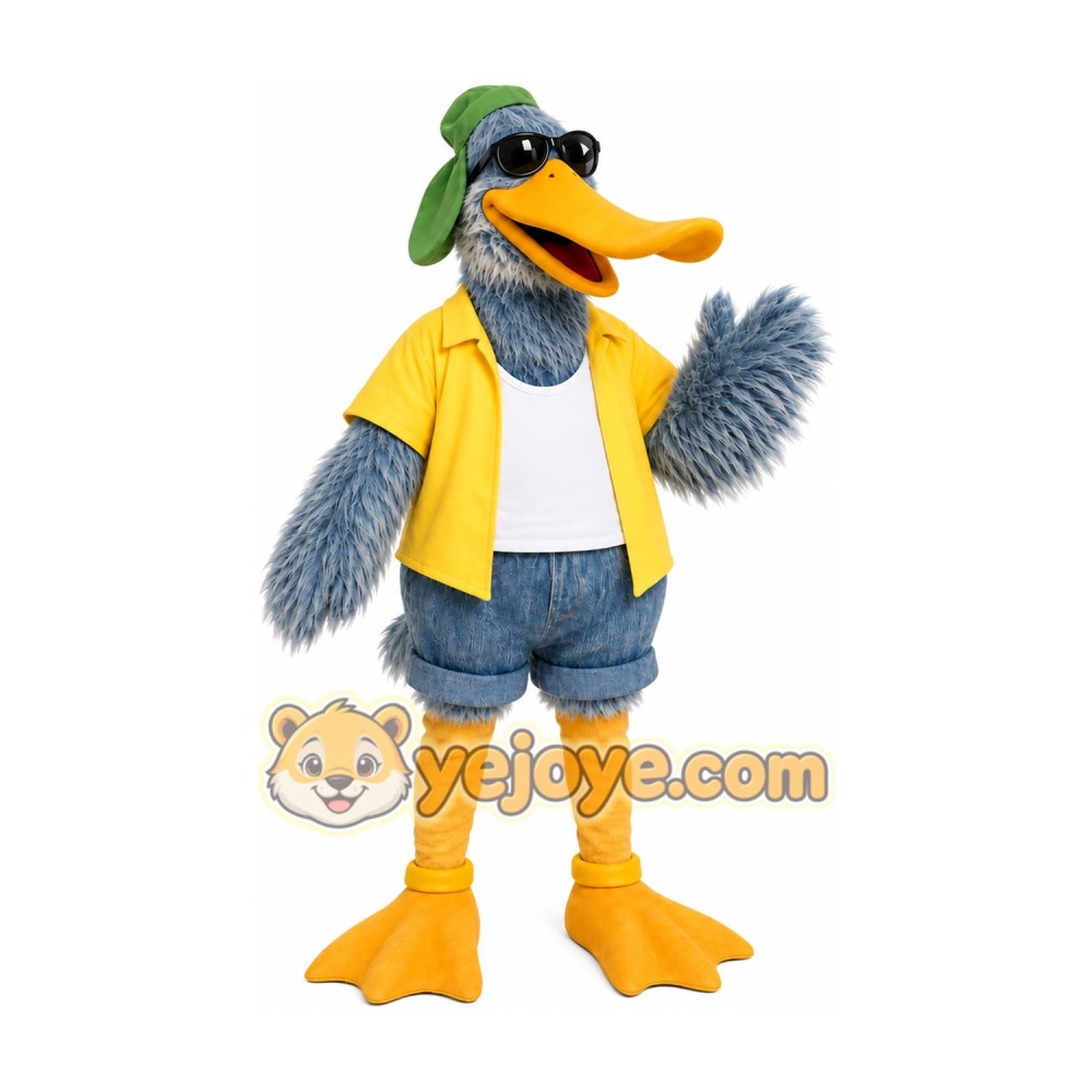 Duck Raincoat Mascot Costume Duck Raincoat Mascot Costume