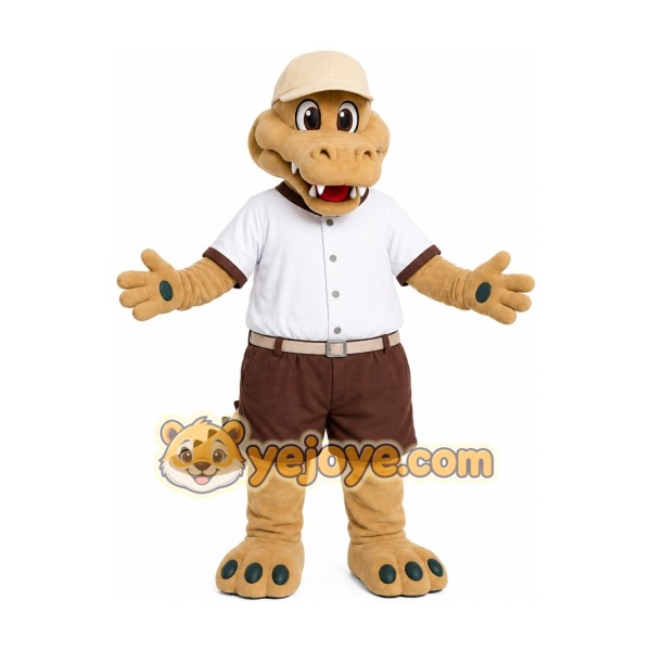 Explorer Crocodile Mascot Costume Explorer Crocodile Mascot Costume