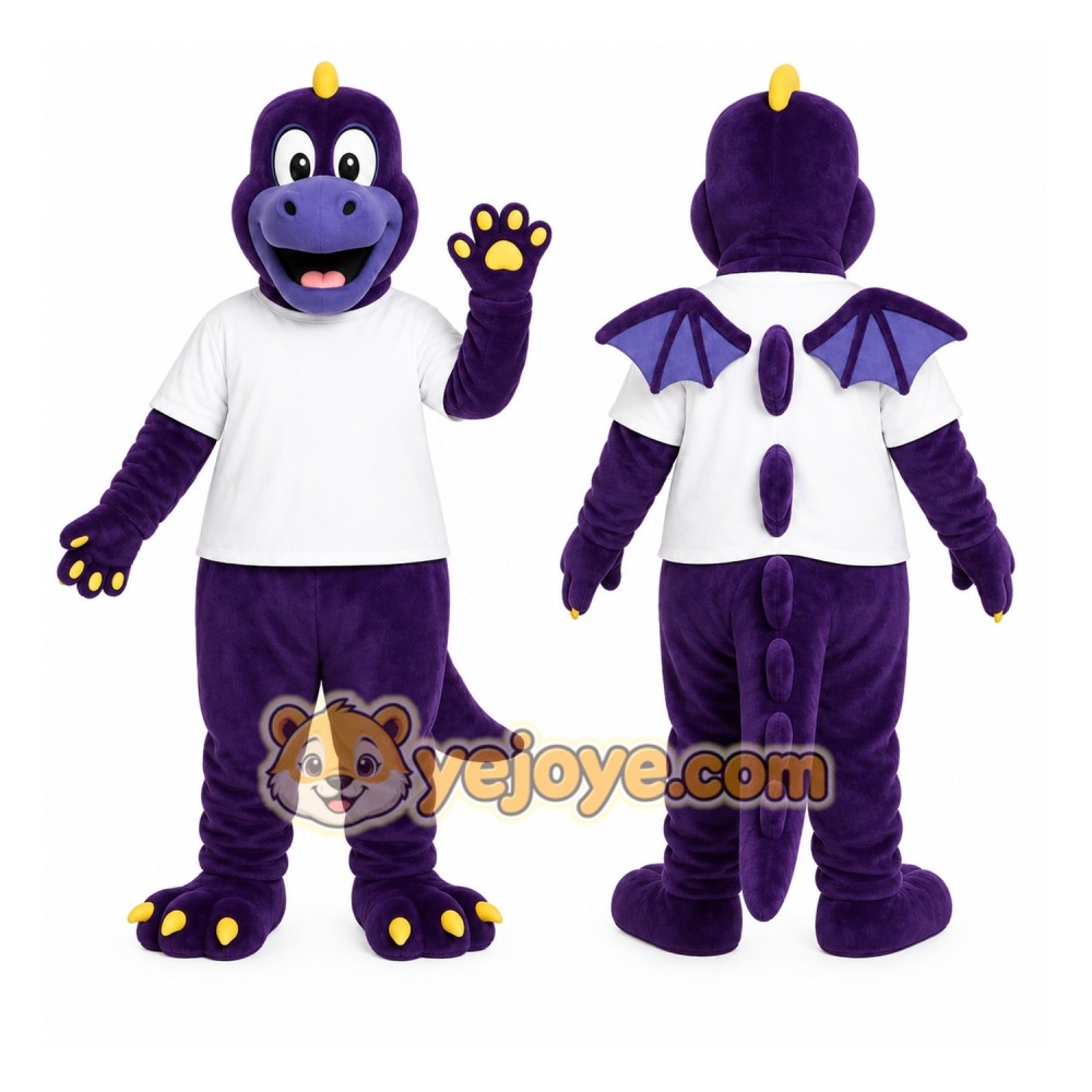 Purple Dragon Mascot Costume