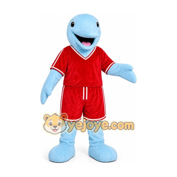 Blue Dolphin Jersey Mascot Costume