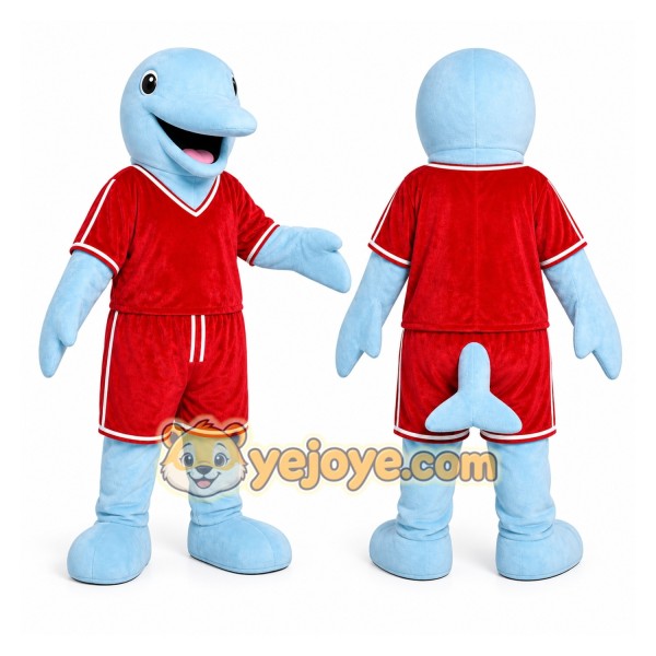 Blue Dolphin Jersey Mascot Costume