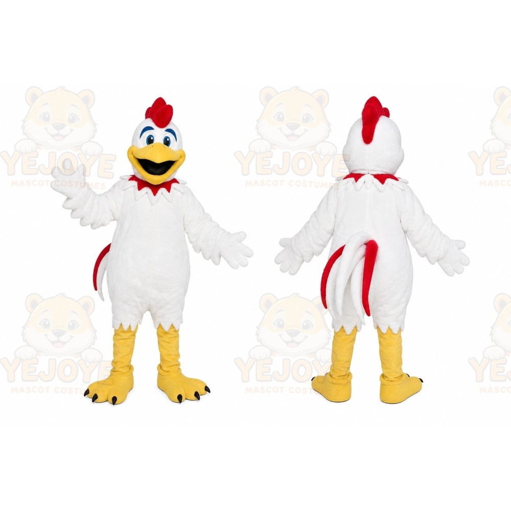 White Rooster Mascot Costume