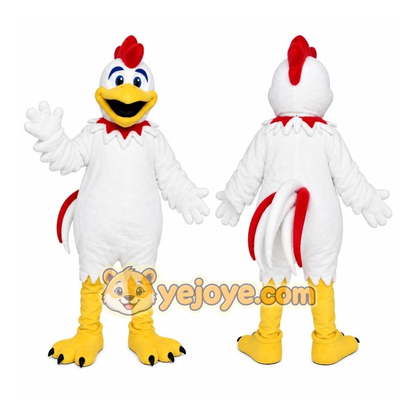 White Rooster Mascot Costume
