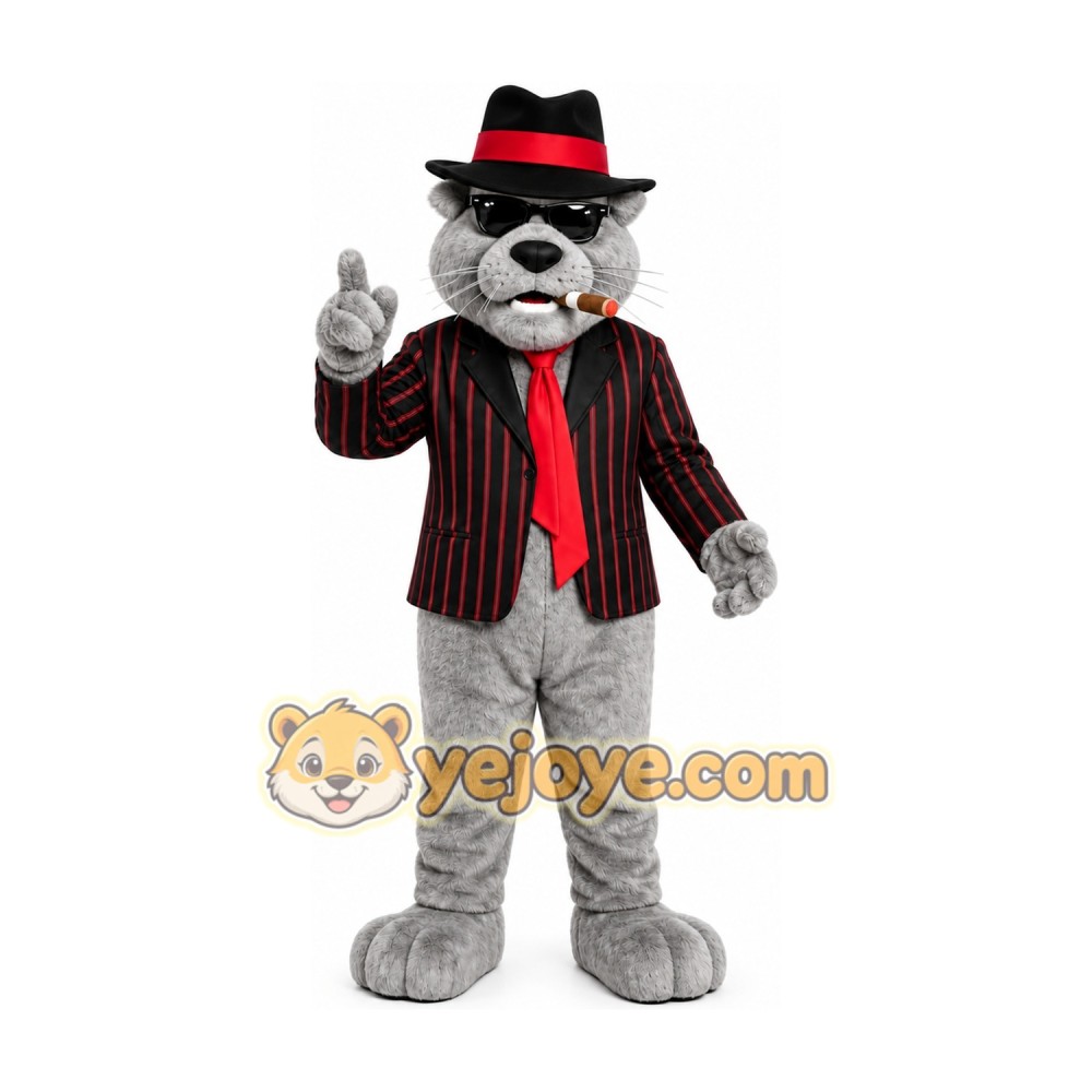 Gangster Wolf Mascot Costume