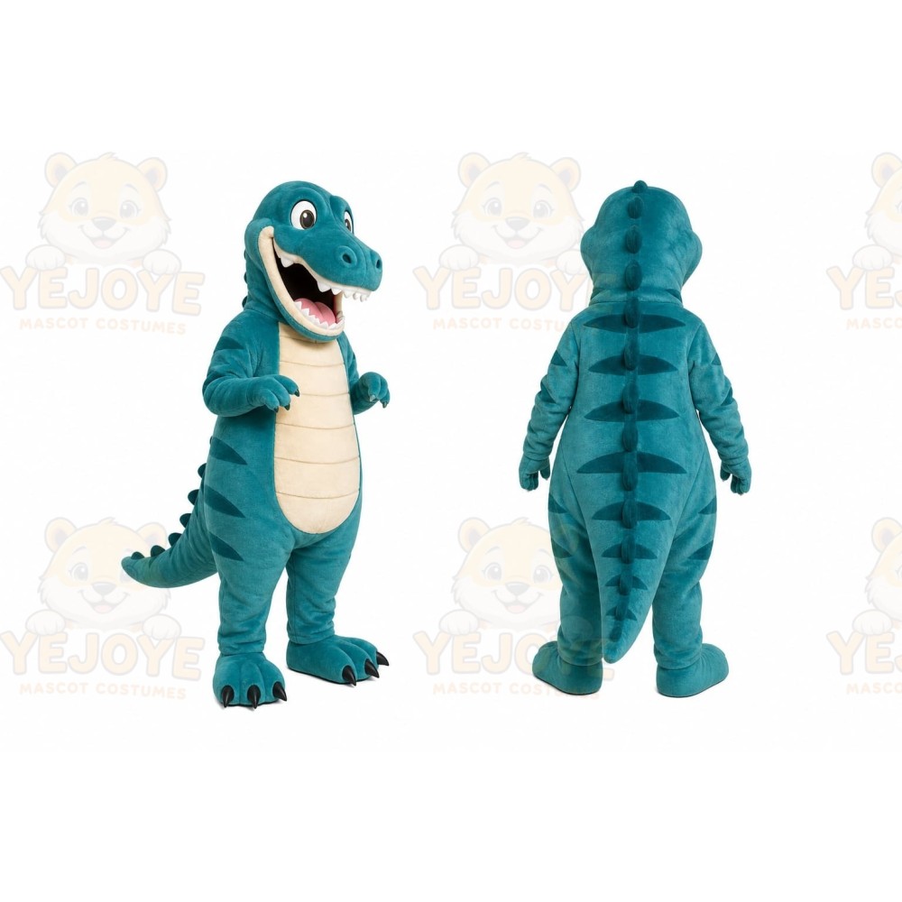 Teal Dinosaur Mascot Costume