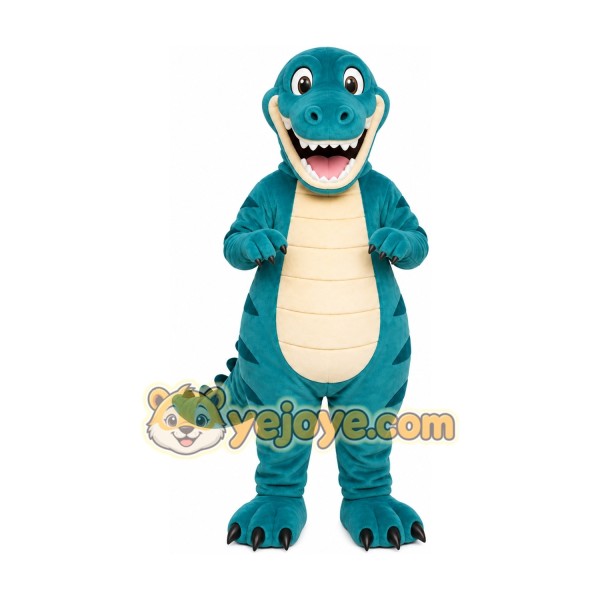 Teal Dinosaur Mascot Costume