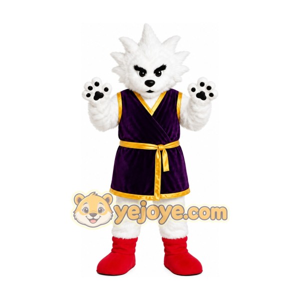 Arctic Wolf Mascot Costume Arctic Wolf Mascot Costume