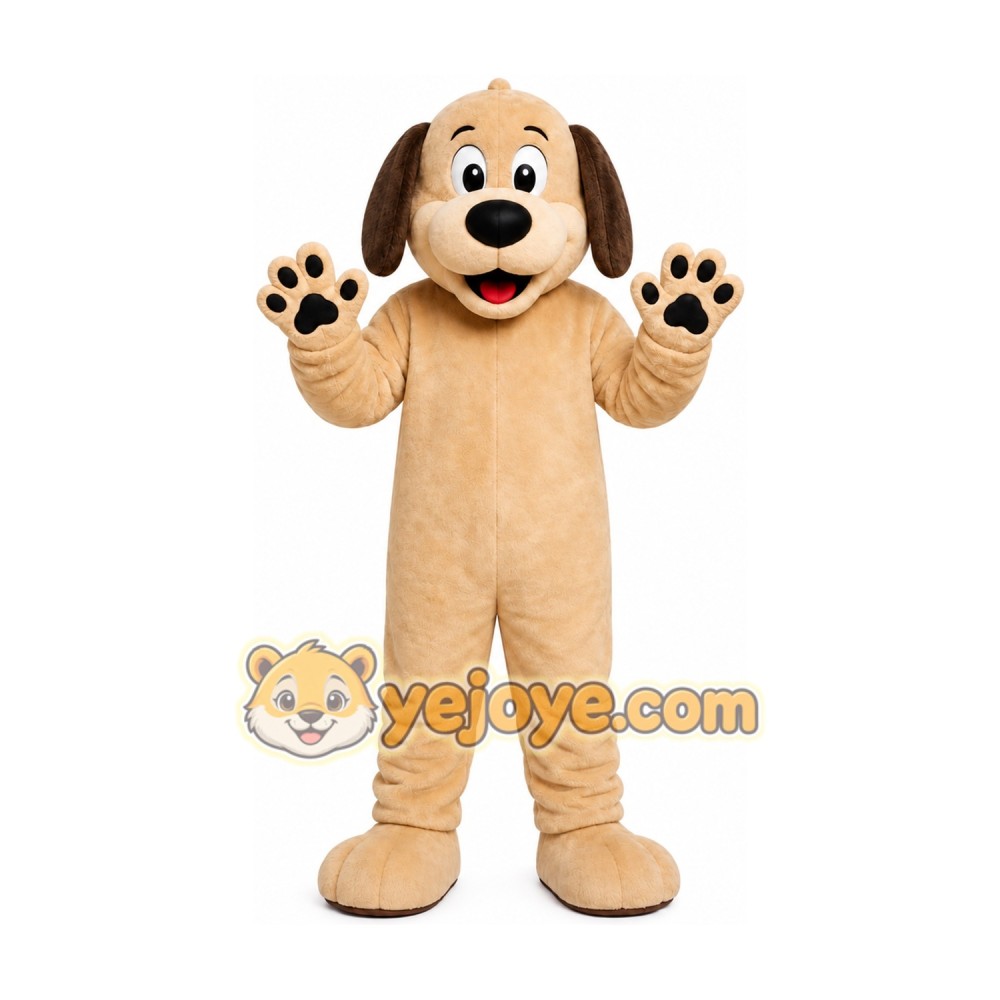 Beige Puppy Mascot Costume Beige Puppy Mascot Costume