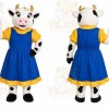 Cute Cow Mascot Costume with Blue Dress