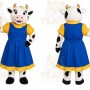 Cute Cow Mascot Costume with Blue Dress