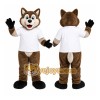 Brown Wolf Mascot Costume Brown Wolf Mascot Costume