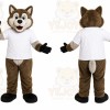 Brown Wolf Mascot Costume