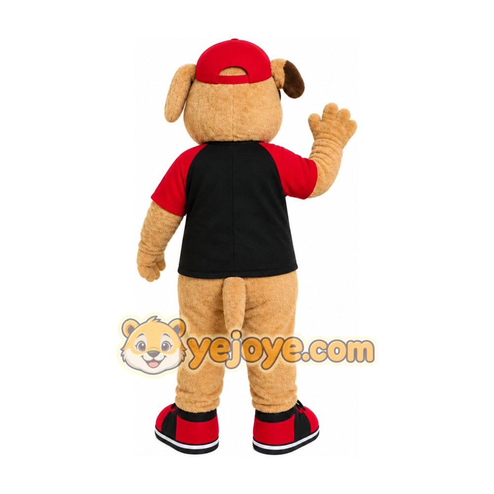Black Shirt Dog Mascot Costume Black Shirt Dog Mascot Costume