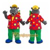 Colorful Clown Suit Hippo Mascot Costume Colorful Clown Suit Hippo Mascot Costume