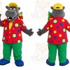 Colorful Clown Suit Hippo Mascot Costume