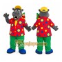 Colorful Clown Suit Hippo Mascot Costume