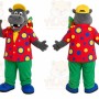 Colorful Clown Suit Hippo Mascot Costume