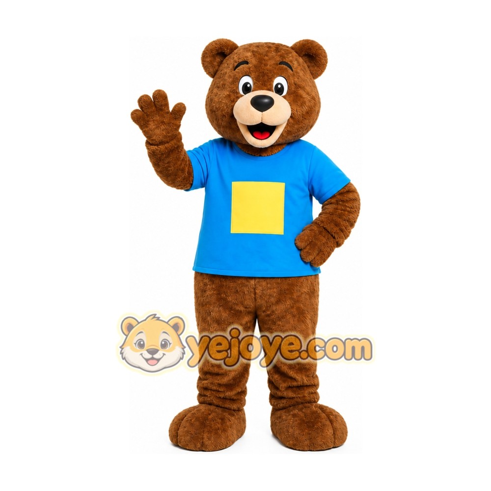 Bear Blue Shirt Mascot Costume Bear Blue Shirt Mascot Costume