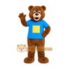 Bear Blue Shirt Mascot Costume Bear Blue Shirt Mascot Costume