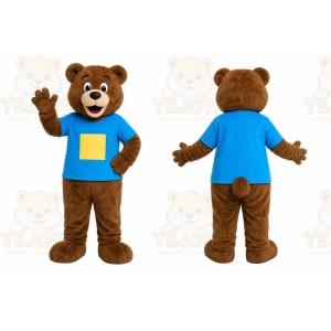Bear Blue Shirt Mascot Costume