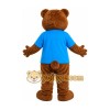 Bear Blue Shirt Mascot Costume Bear Blue Shirt Mascot Costume