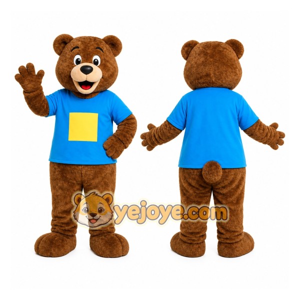 Bear Blue Shirt Mascot Costume