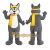 Gray Husky Scarf Mascot Costume Gray Husky Scarf Mascot Costume