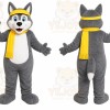 Gray Husky Scarf Mascot Costume