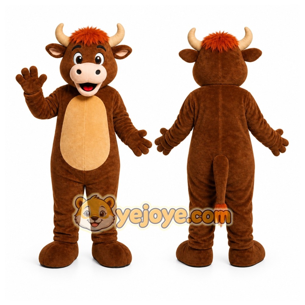 Brown Bull Mascot Costume Brown Bull Mascot Costume
