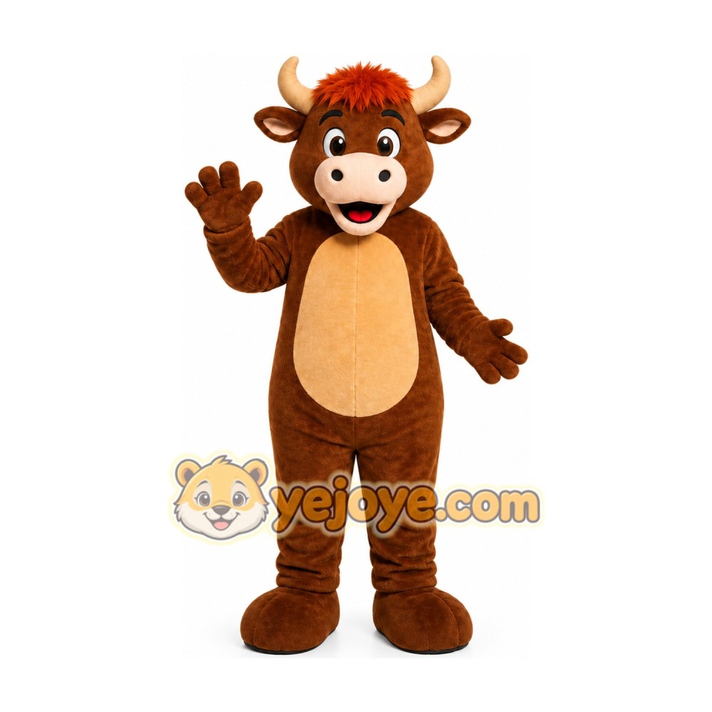 Brown Bull Mascot Costume Brown Bull Mascot Costume