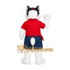 White Husky Red Shirt Mascot Costume White Husky Red Shirt Mascot Costume