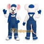 Mouse Overalls Mascot Costume