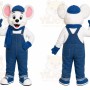 Mouse Overalls Mascot Costume