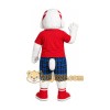 White Dog Red Shirt Mascot Costume White Dog Red Shirt Mascot Costume