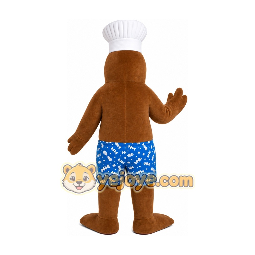 Chef Seal Mascot Costume Chef Seal Mascot Costume