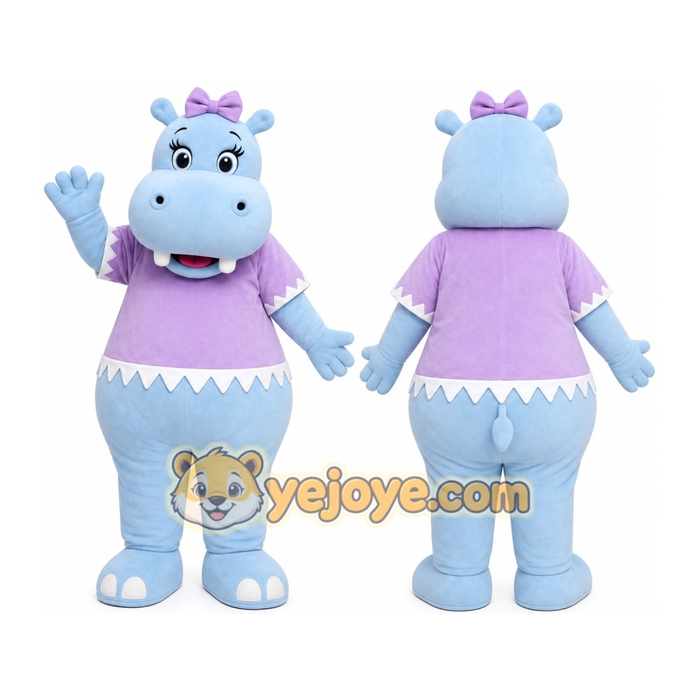 Blue Hippo Mascot Costume Blue Hippo Mascot Costume