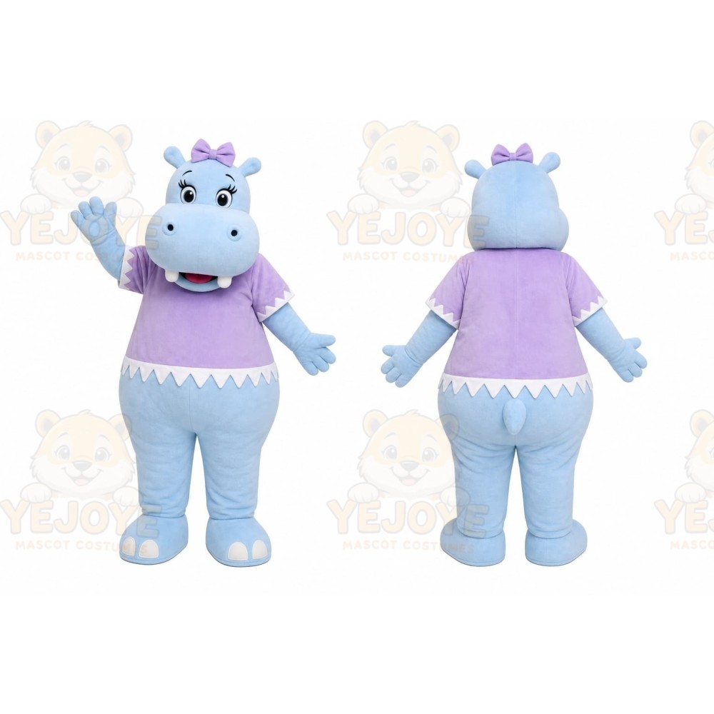 Blue Hippo Mascot Costume