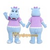 Blue Hippo Mascot Costume Blue Hippo Mascot Costume