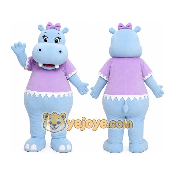 Blue Hippo Mascot Costume