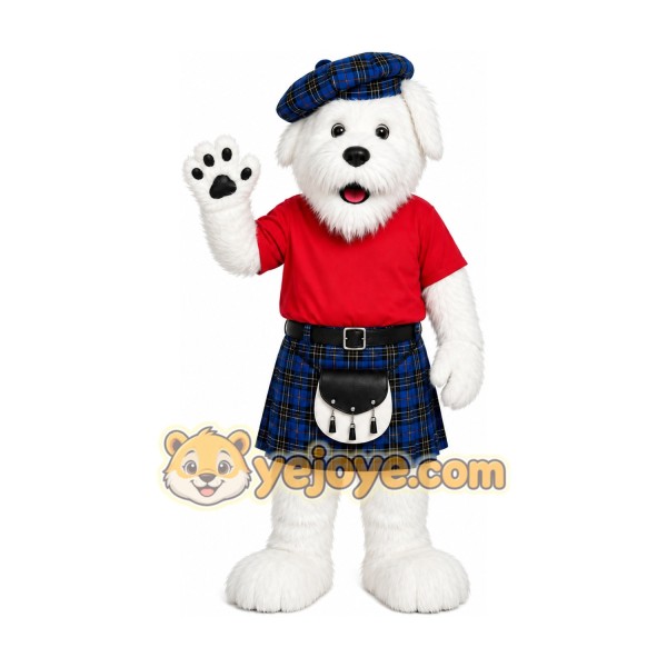 White Sports Dog Mascot Costume
