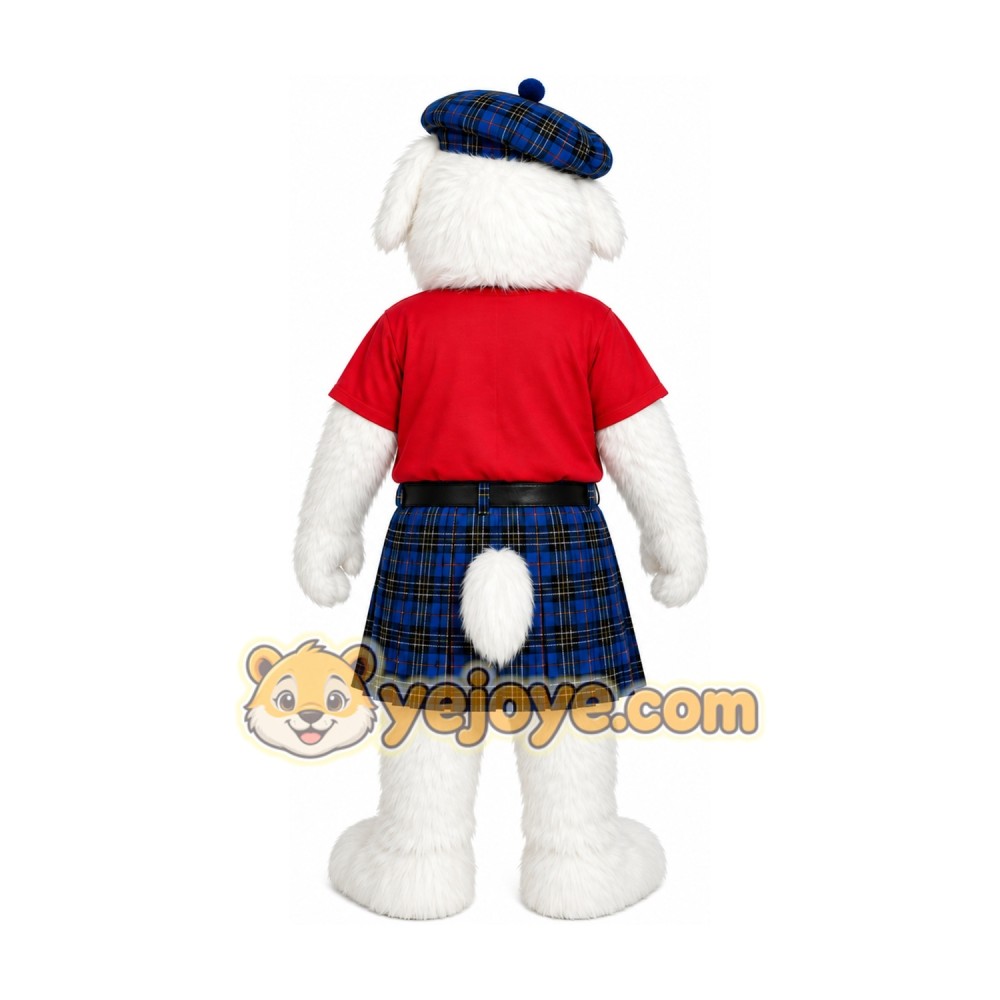 White Sports Dog Mascot Costume White Sports Dog Mascot Costume